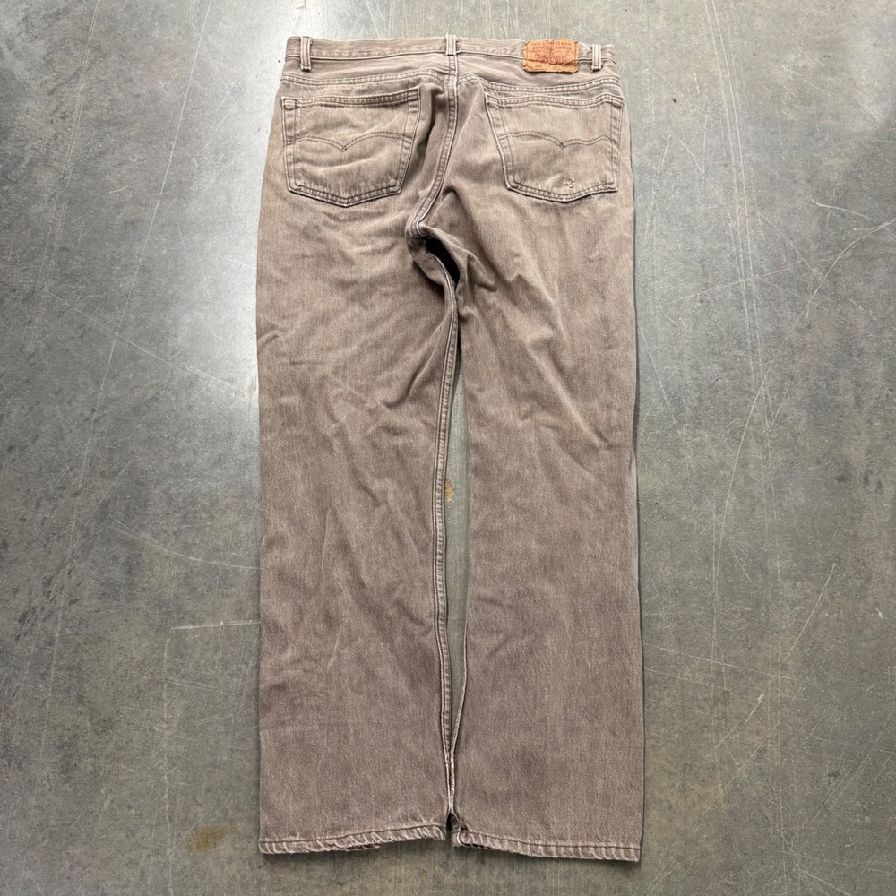 Vintage Levis 501 Brown Straight Leg Denim Jeans Mens 38x30 Button Fly